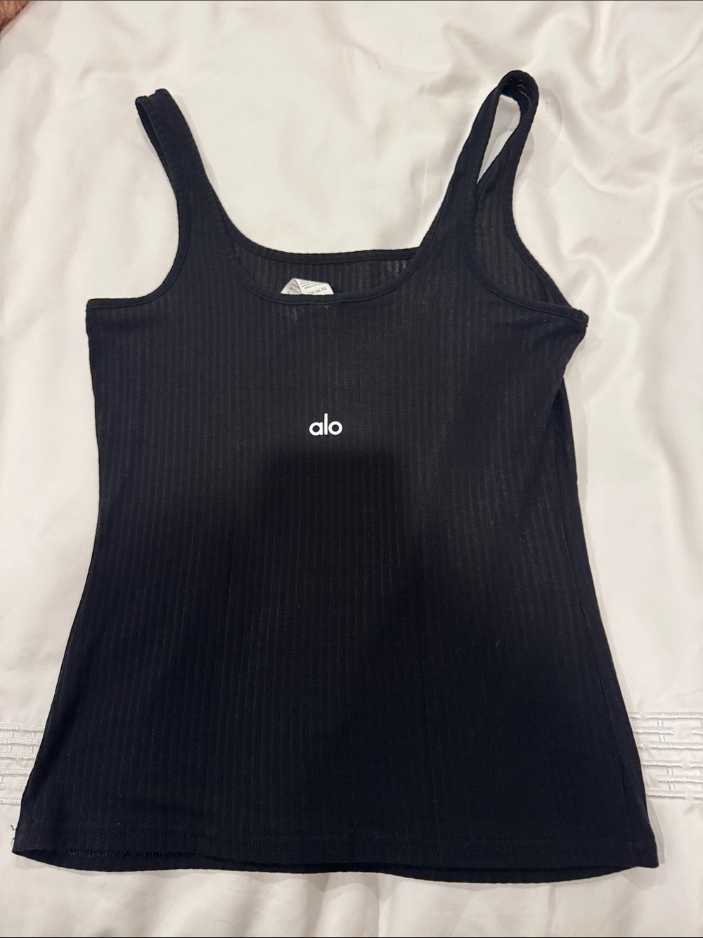 ALO Yoga Black Ribbed Tank Top